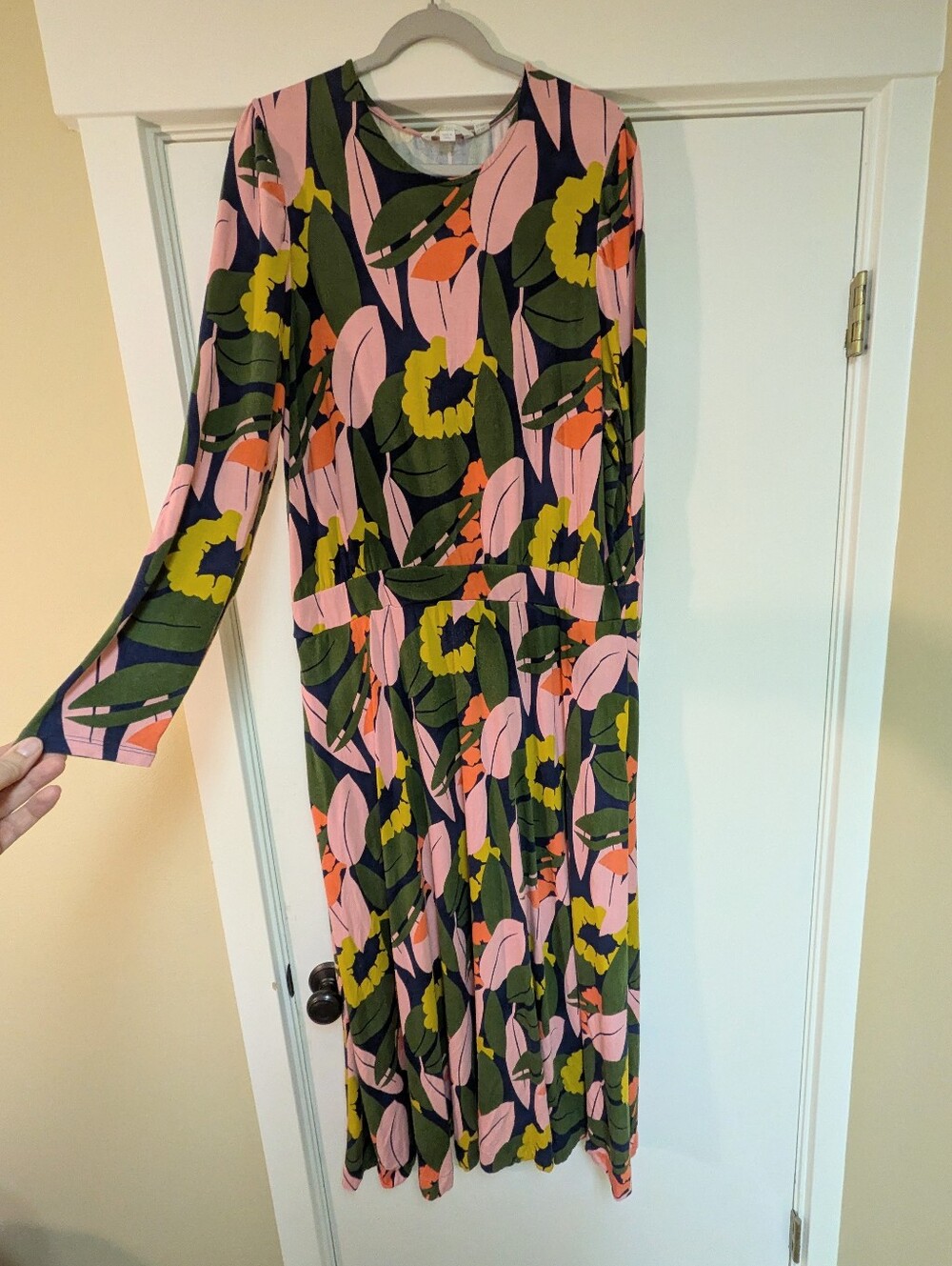 Boden Long Sleeve Tropical Print Maxi